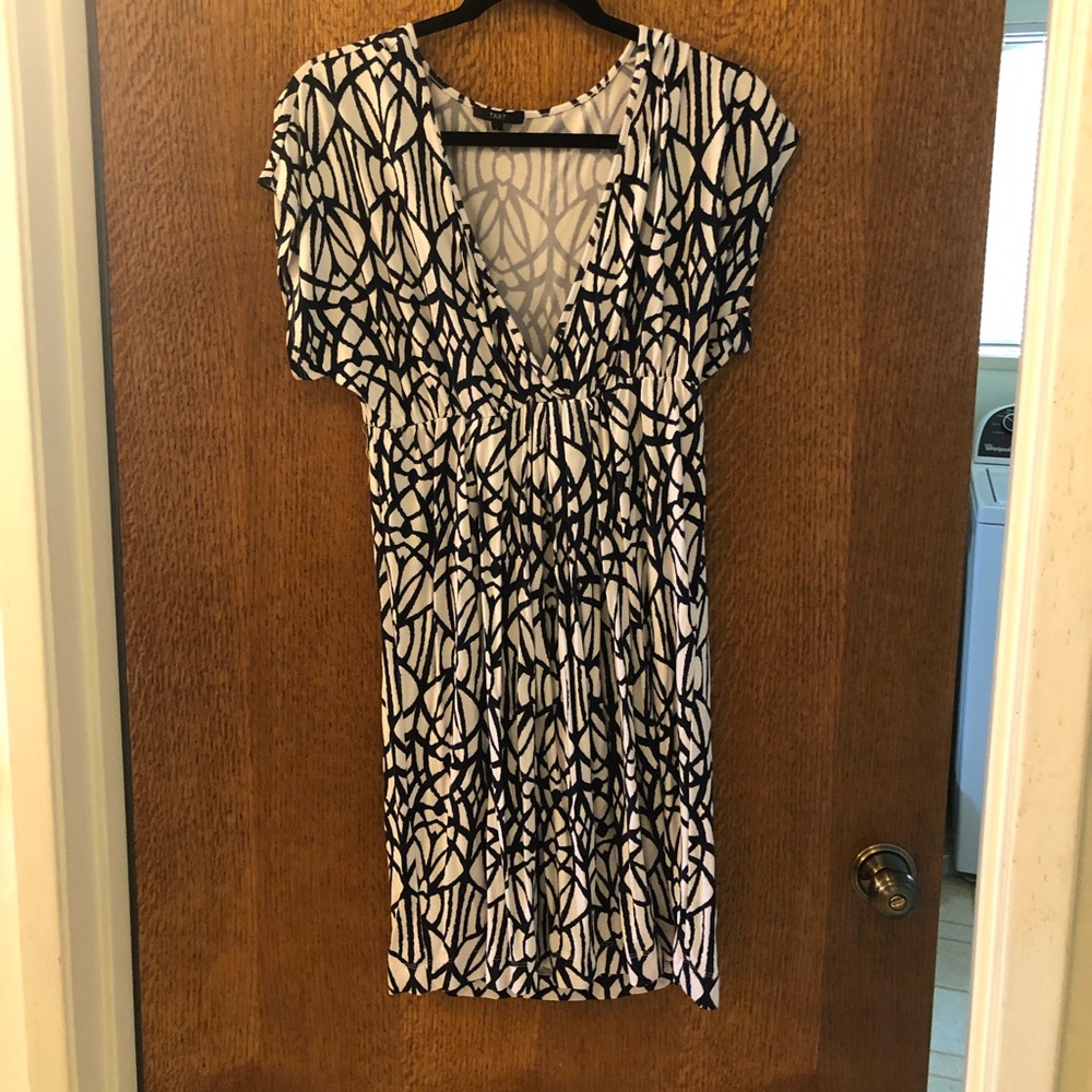 Free flowing navy white dress or cover up